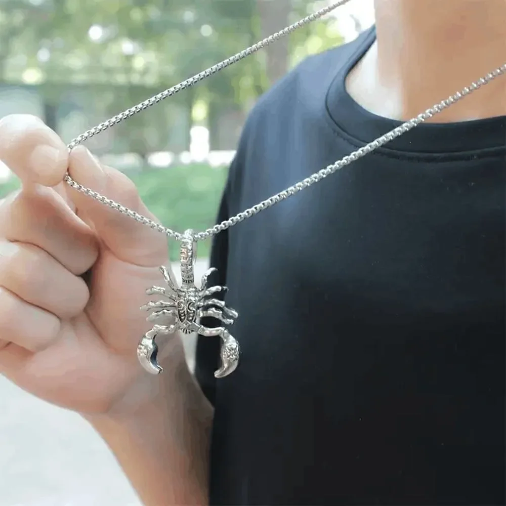 Stainless Steel Scorpion Pendant Necklace & Bracelet Set